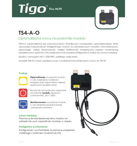 Optymalizator mocy Tigo 700W TS4-A-O-700