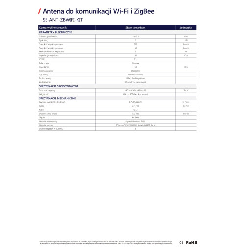 Antena do komunikacji Wifi i ZigBee Solaredge SE-ANT-ZBWIFI-KIT