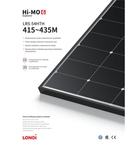 LR5-54HTH-430M 430W LONGI Solar