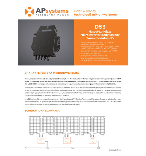 Mikroinwerter APS-DS3-EU jednofazowy APsystems